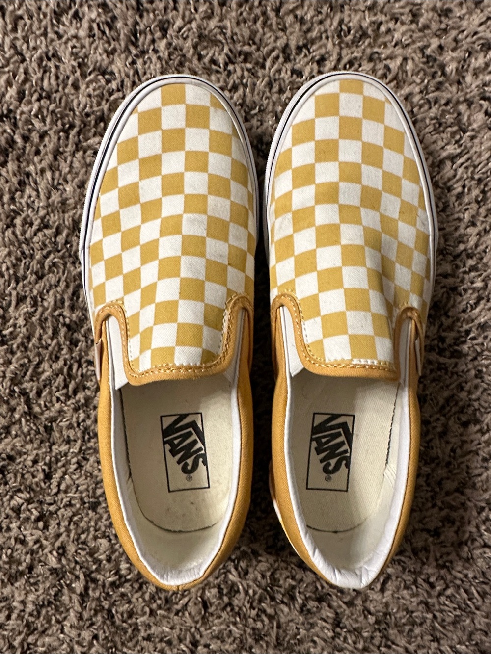 Vans Checkerboard Slip-On Sneakers - Yellow & White